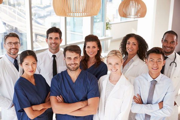 Group of nurses and doctors